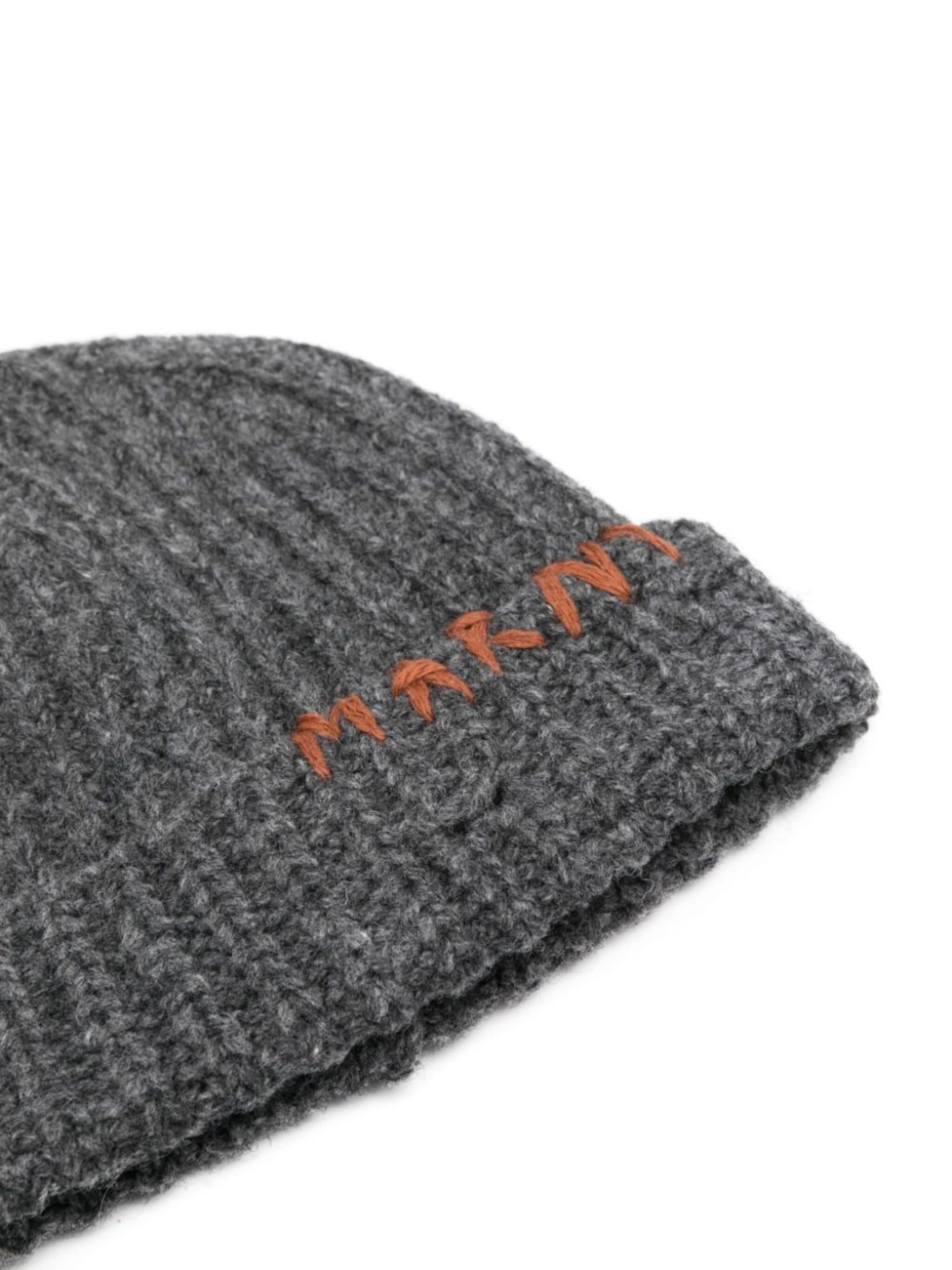 embroidered-logo wool beanie - 2