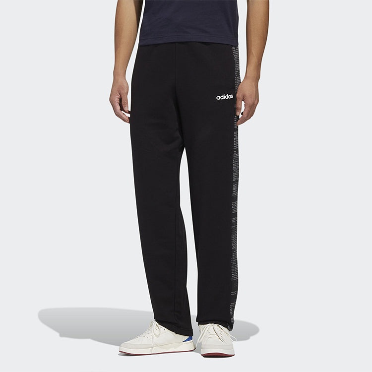 adidas M Ess Aop Pnt Running, Casual, Loose, Straight, Sports Pants, Black FM3435 - 3