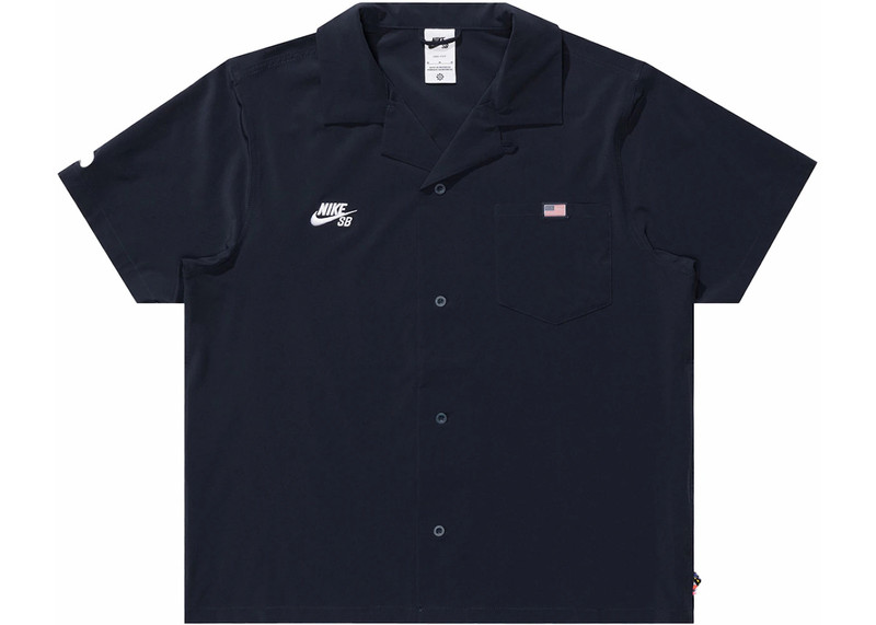 Nike Nike SB Team USA Olympics S/S Bowler Shirt Obsidian/White outlook