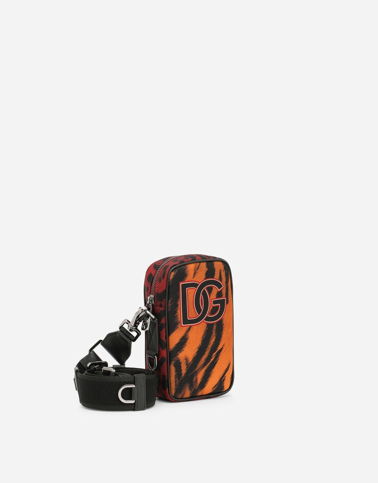 Nylon crossbody bag with tiger print - 3