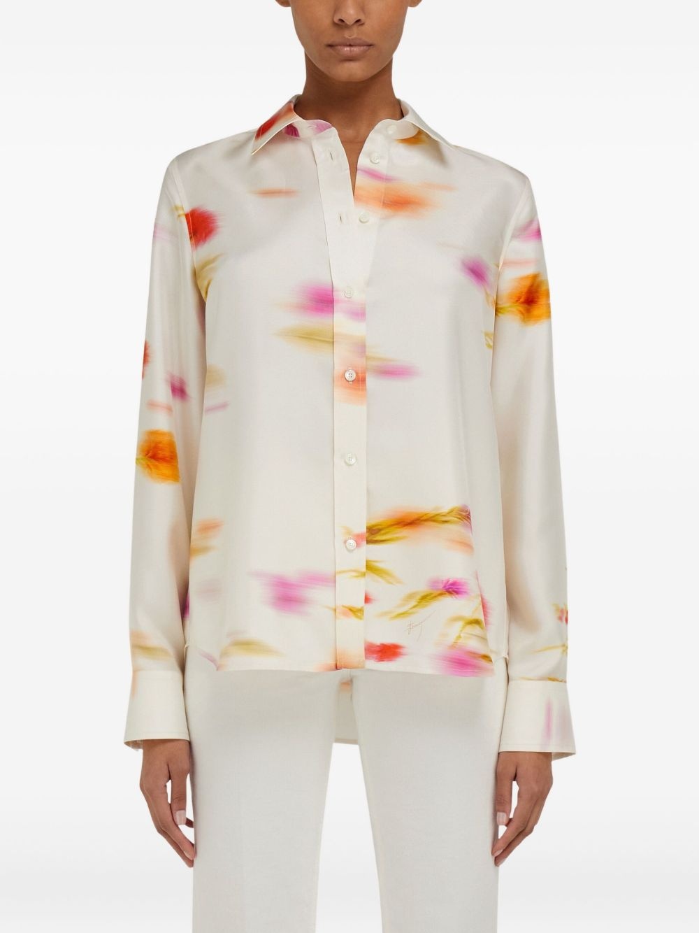 Blossom print long sleeve shirt - 3
