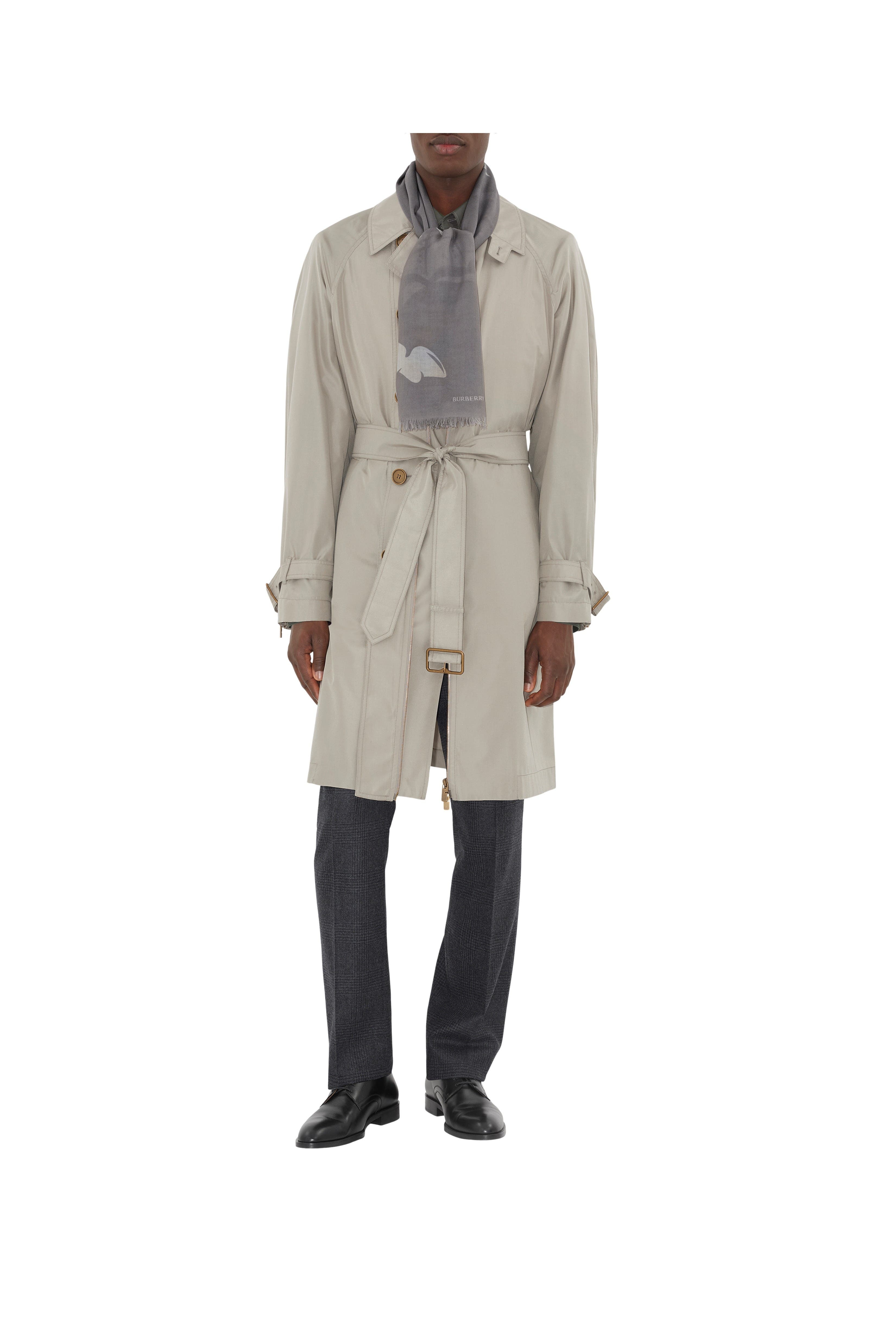 burberry Wide EKD Wool Scarf in Mist at Nordstrom - 5