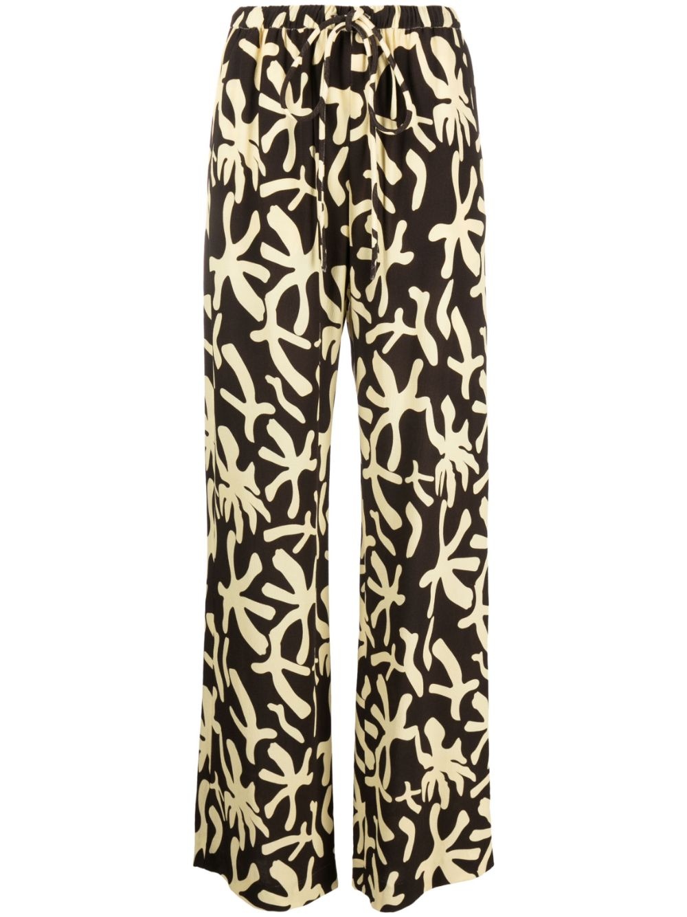 abstract-print drawstring trousers - 1