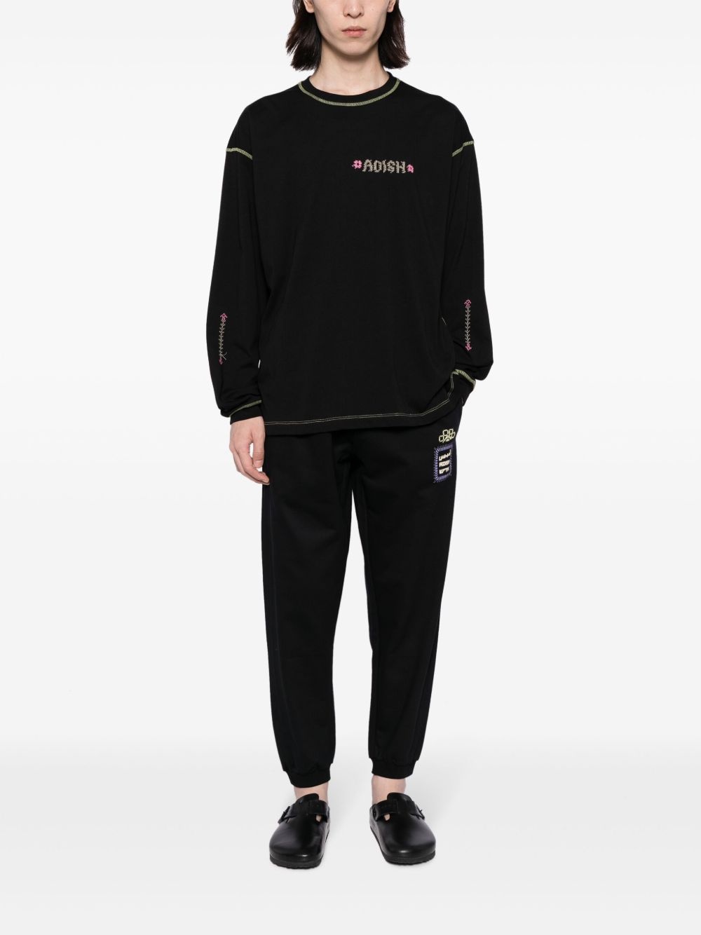 Alkhws logo-print cotton track pants - 2