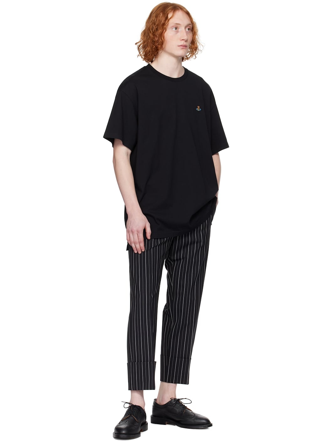 Tシャツ・カットソー VIVIENNEWESTWOOD Black Oversized T-Shirt 3G010036 J001M N401 Vivienne Westwood Black Oversized T-shirt | REVERSIBLE