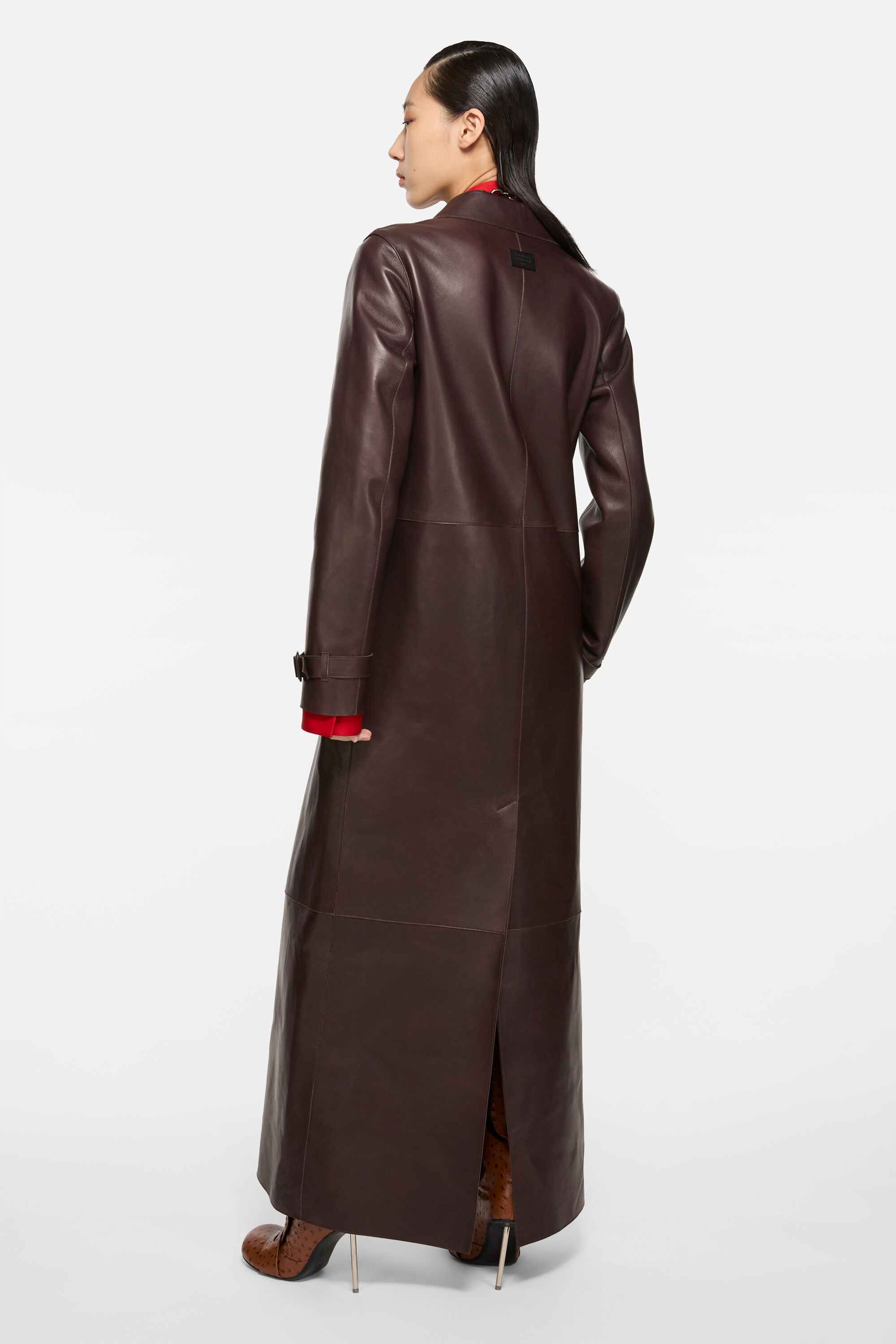 Leather coat - Chocolate brown - 3