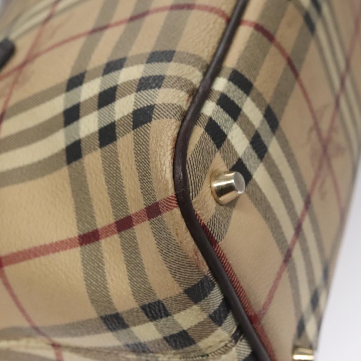 Burberry Nova Check Tote Bag Pvc Leather Beige - 16