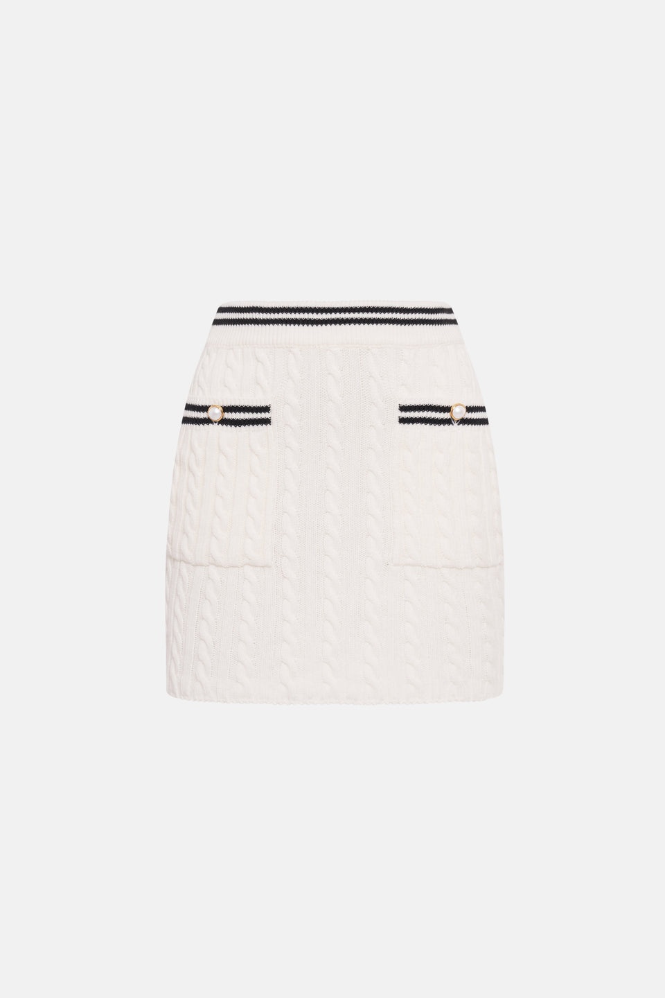 COTTON BLEND KNITTED MINI SKIRT - 1