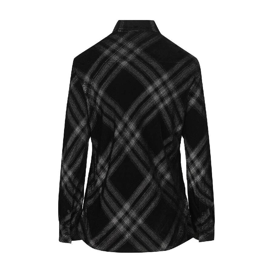 Burberry Long Sleeve Check-Print Button Down Shirt - 6
