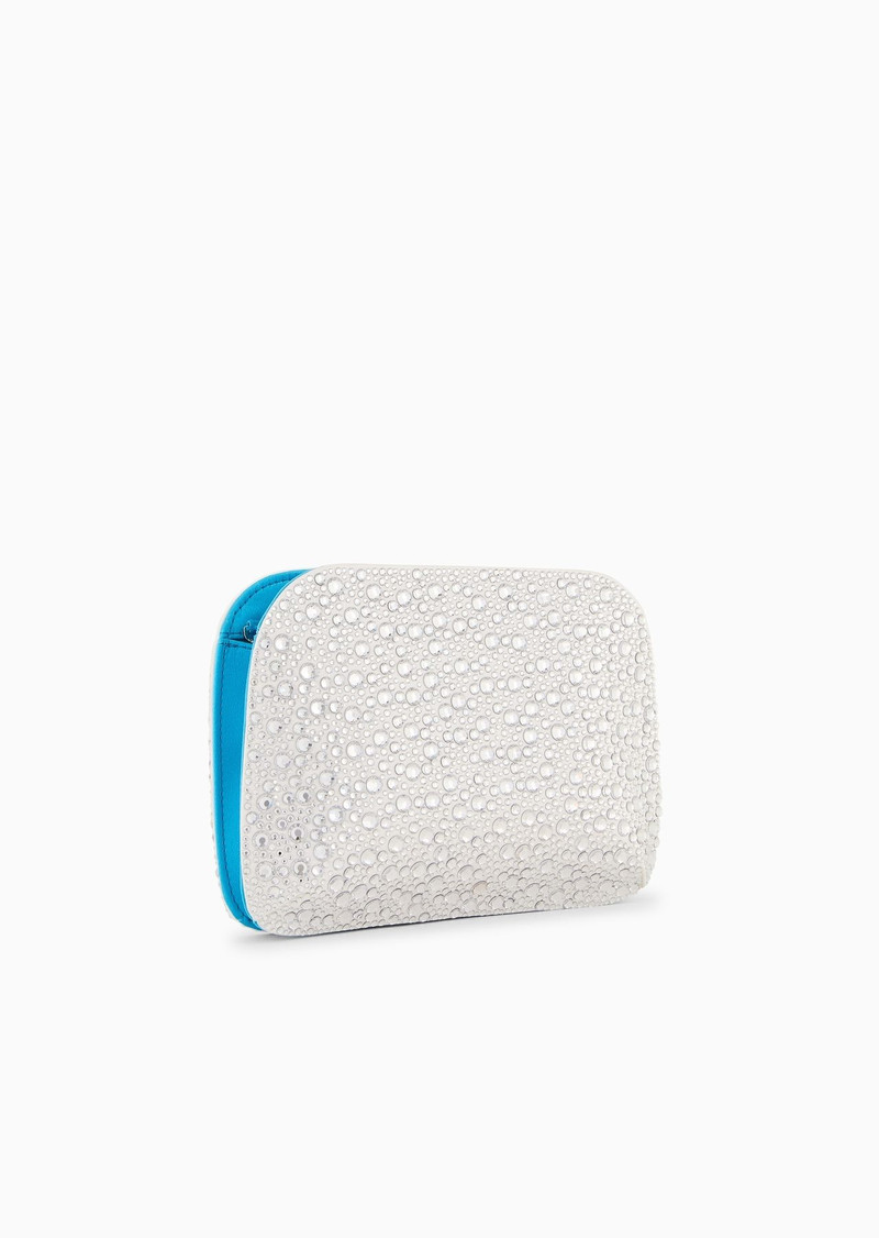GIORGIO ARMANI La Prima satin and rhinestone clutch bag outlook