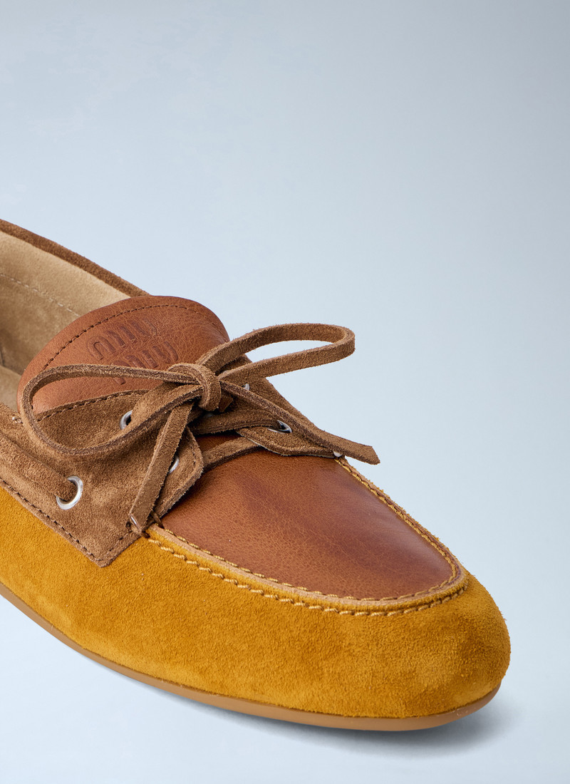 Miu Miu Suede Boat Shoes outlook