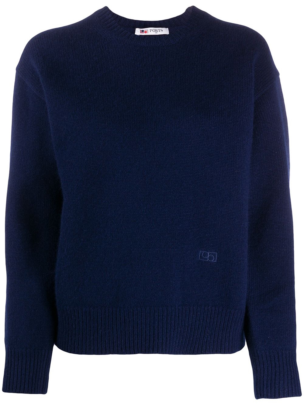 embroidered logo crew neck jumper - 1