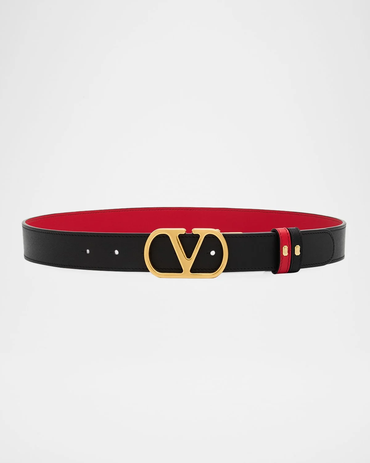 VLogo Signature Reversible Leather Belt, 30mm - 1