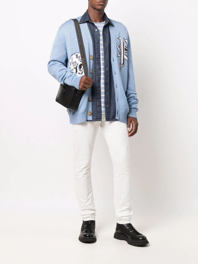 PHILIPP PLEIN patch-detail button-up cardigan outlook