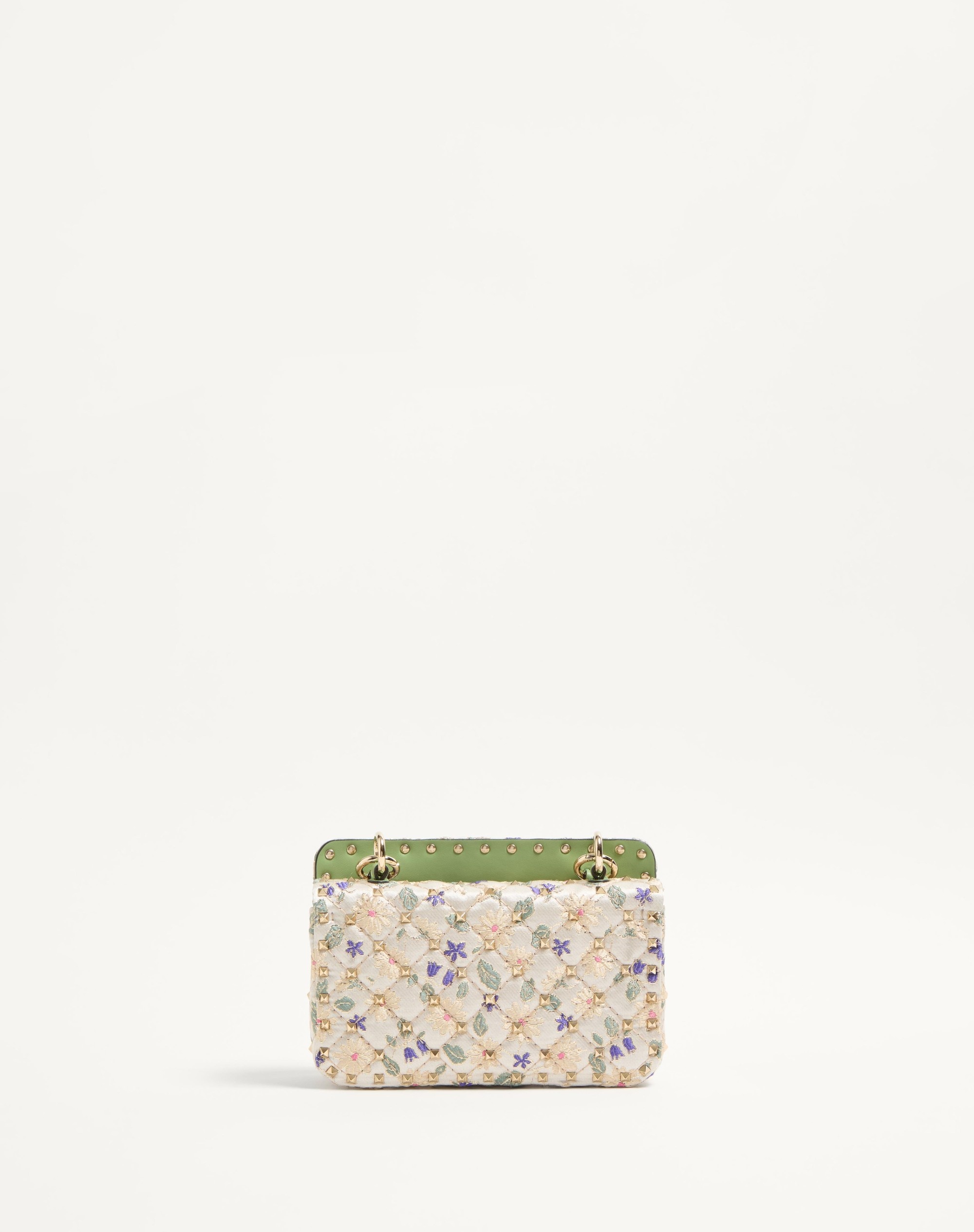 VALENTINO GARAVANI ROCKSTUD SPIKE SMALL JACQUARD FABRIC BAG - 4