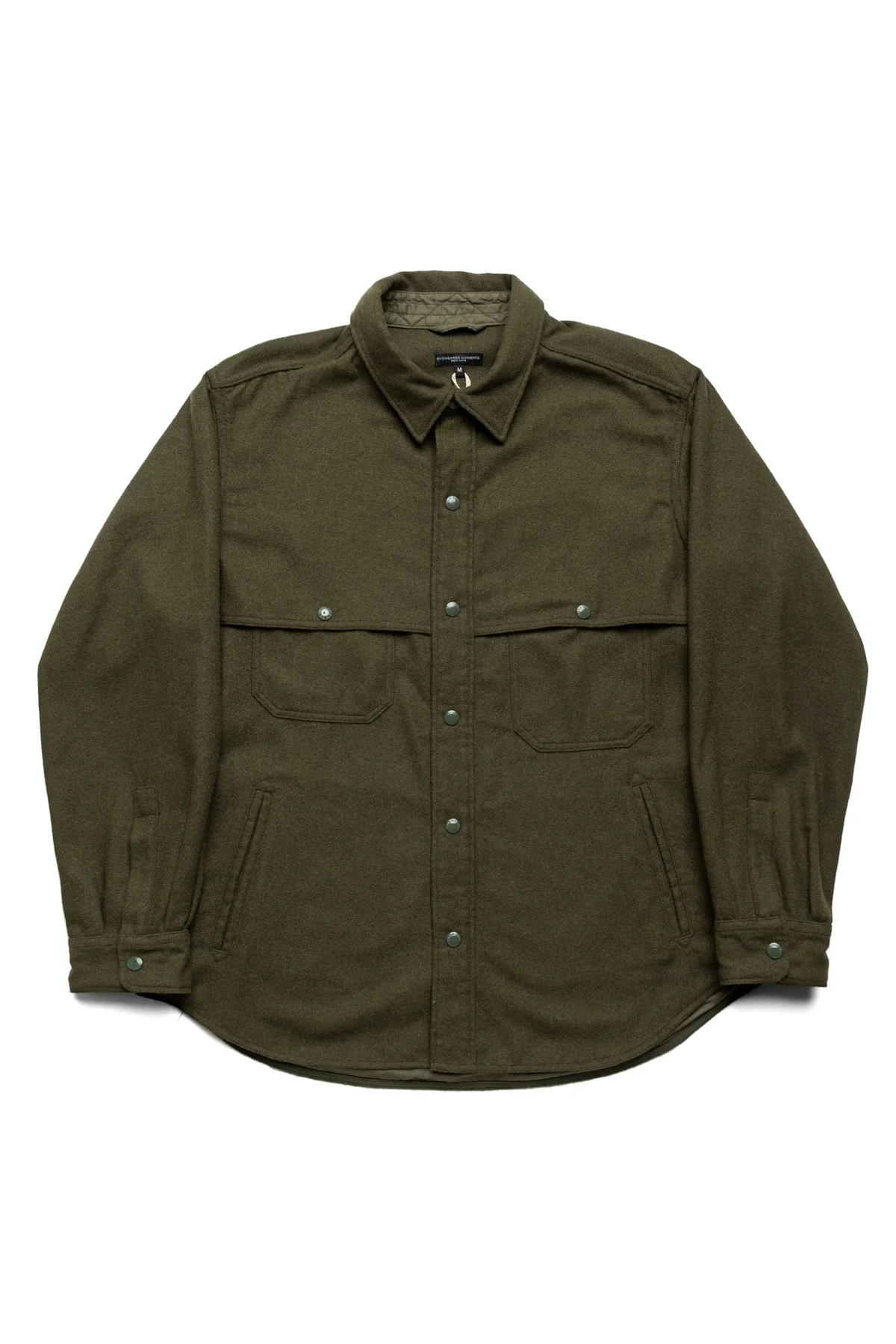 Stag Shirt Jacket Poly Wool Heavy Flannel - Olive - 1