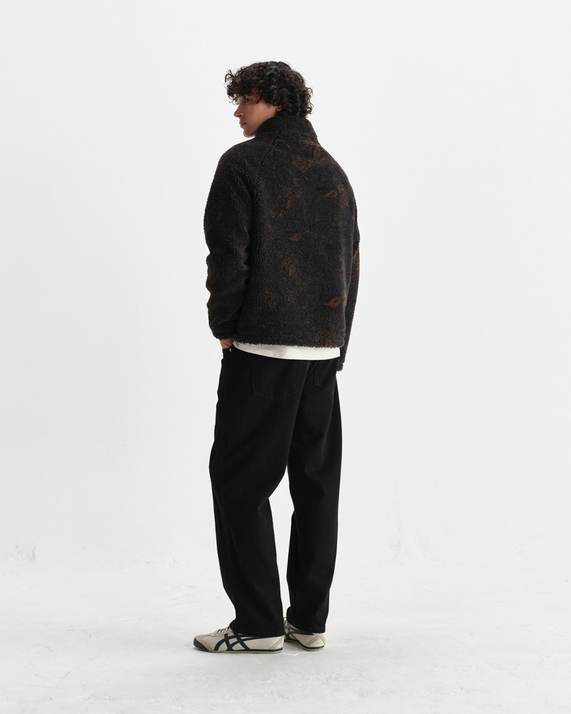 Tate - Black And Brown Paisley Jacquard Fleece Jacket 6