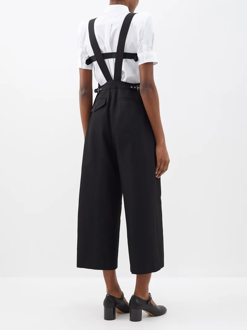 Square-neck cotton-blend gabardine jumpsuit - 5