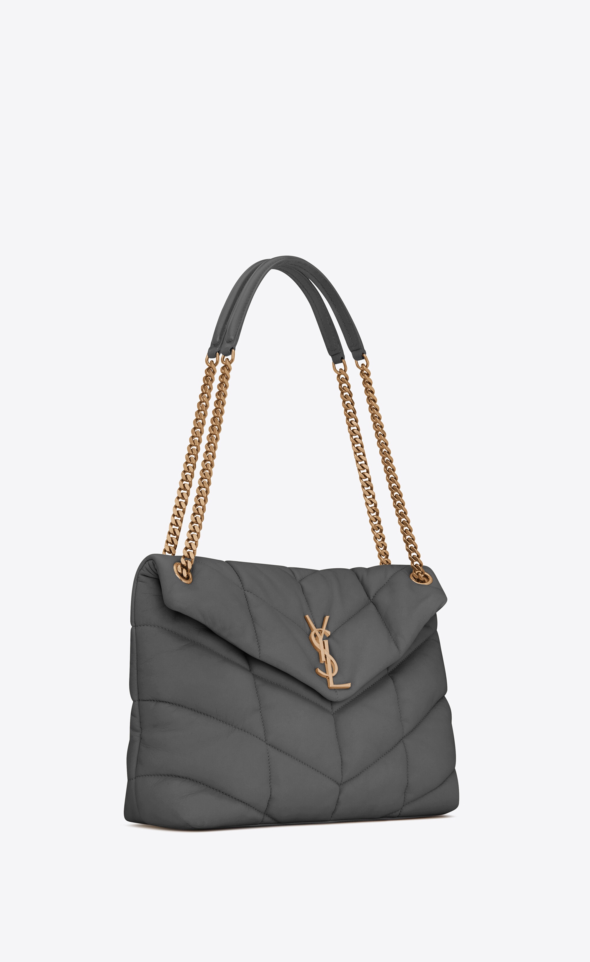 puffer medium chain bag in quilted lambskin - 6