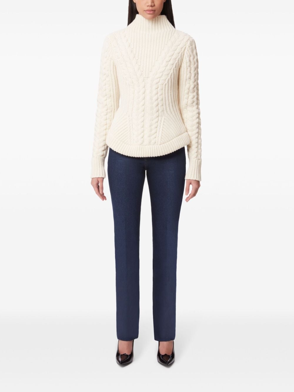 cable-knit wool-blend jumper - 2