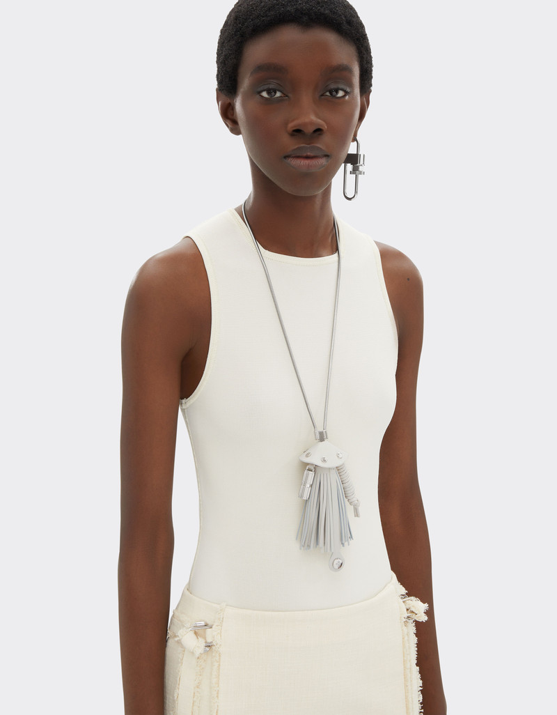 Metal and leather necklace 3
