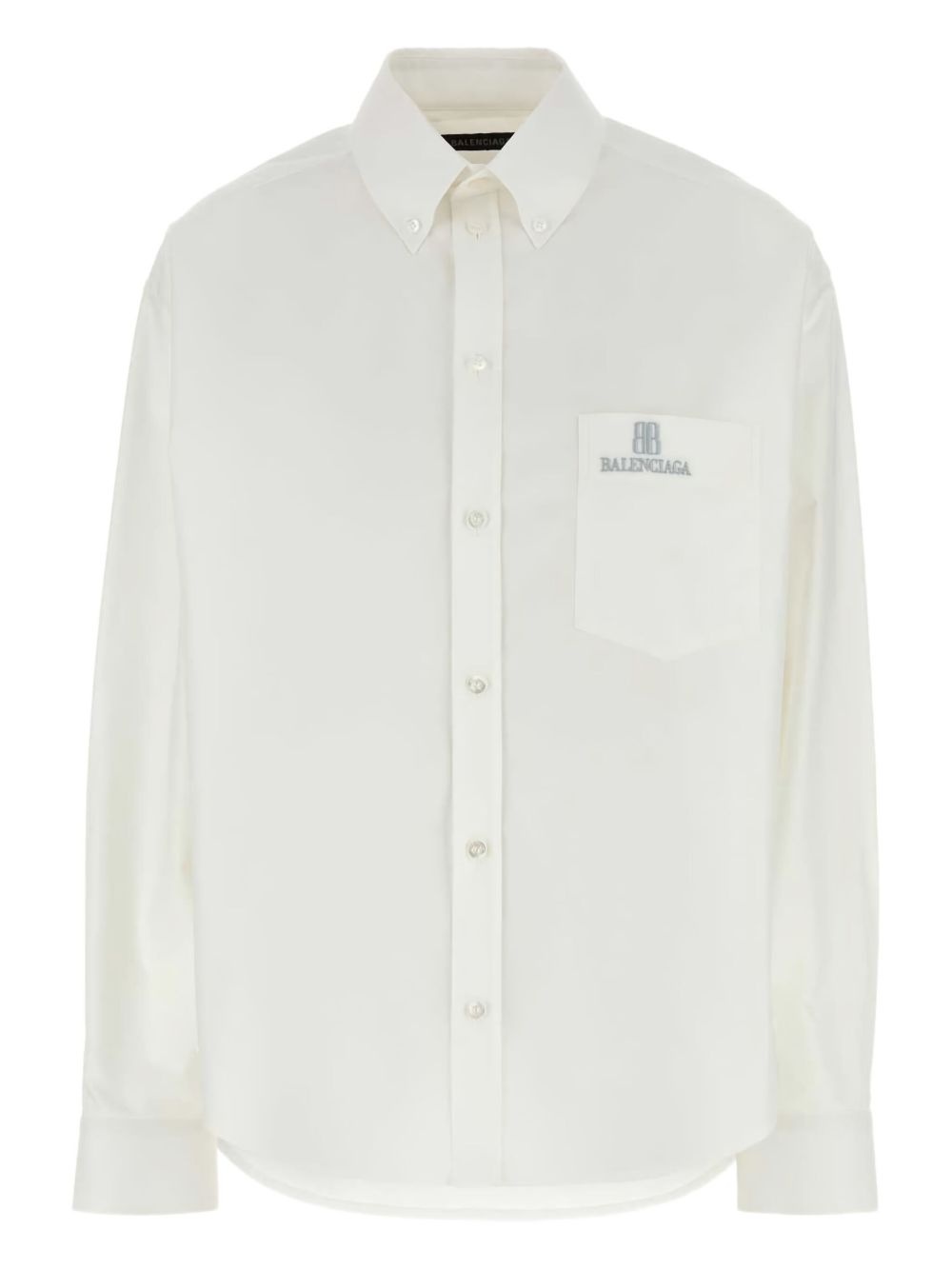 logo-embroidered poplin shirt - 1