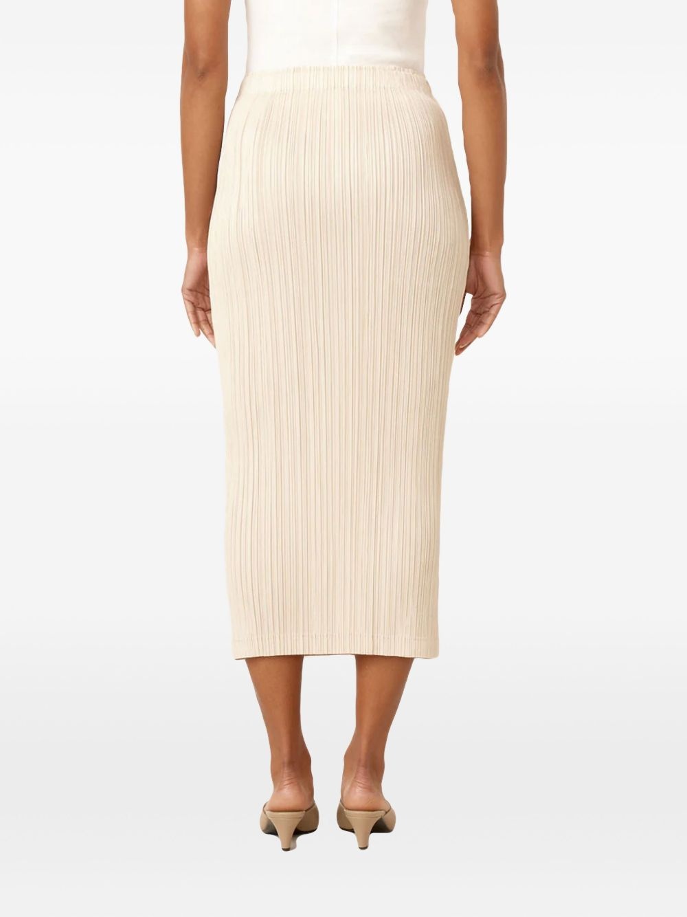 plissé-effect midi skirt - 3