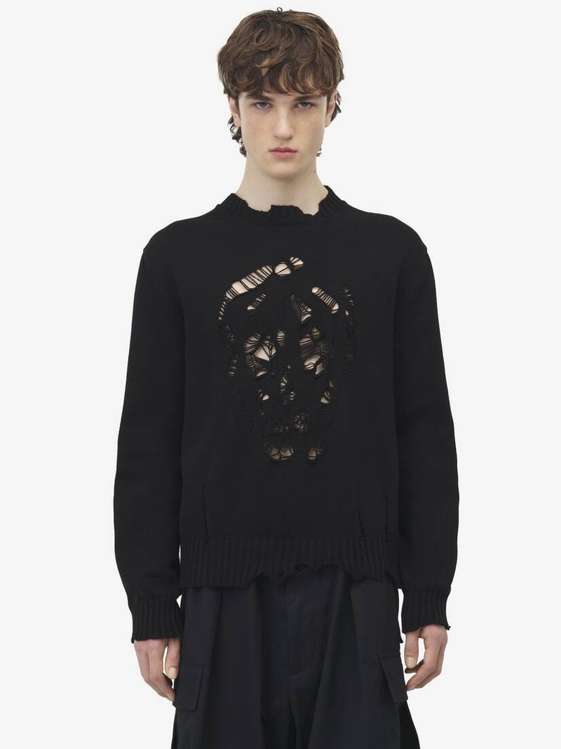 Alexander McQueen Distressed Skull Jumper outlook