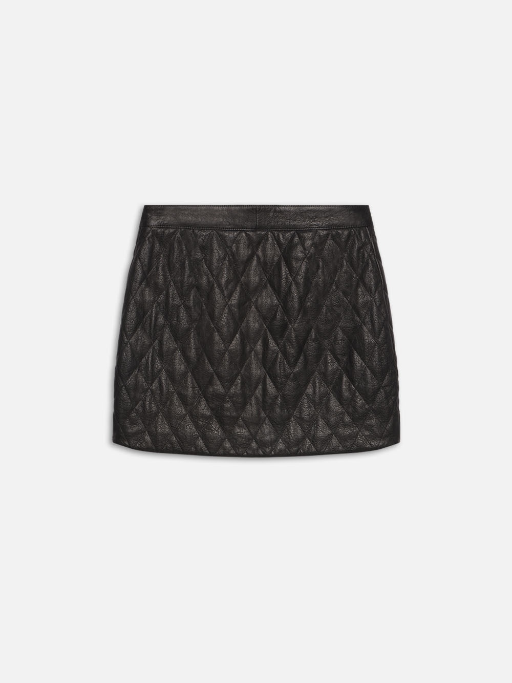Quilted Leather Skirt in Black - 4