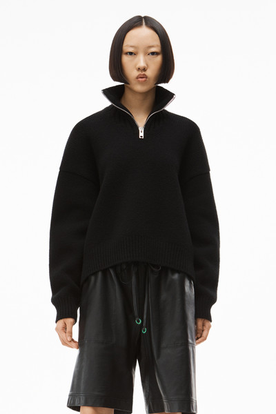 Alexander Wang HALF ZIP PULLOVER IN BOILED WOOL outlook