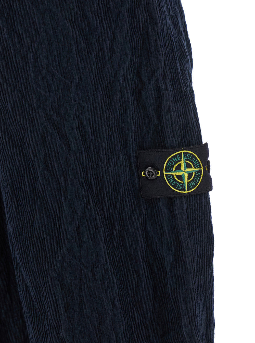 Stone Island Men Blue Corduroy Pants With Logo Patch On The Side In Cotton Blend Man - 3