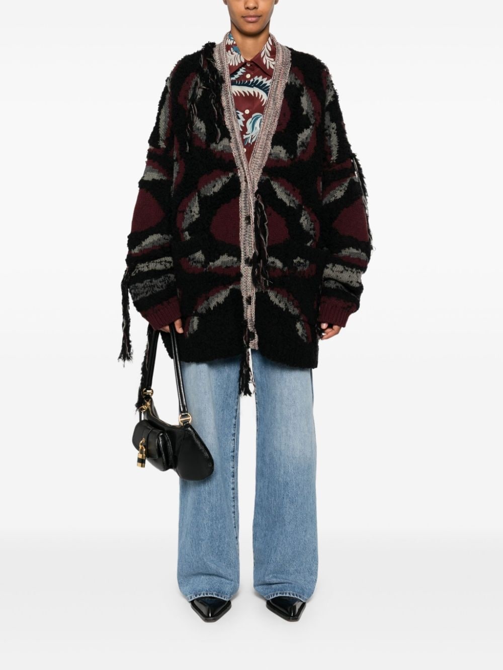 distressed-effect cardigan - 2