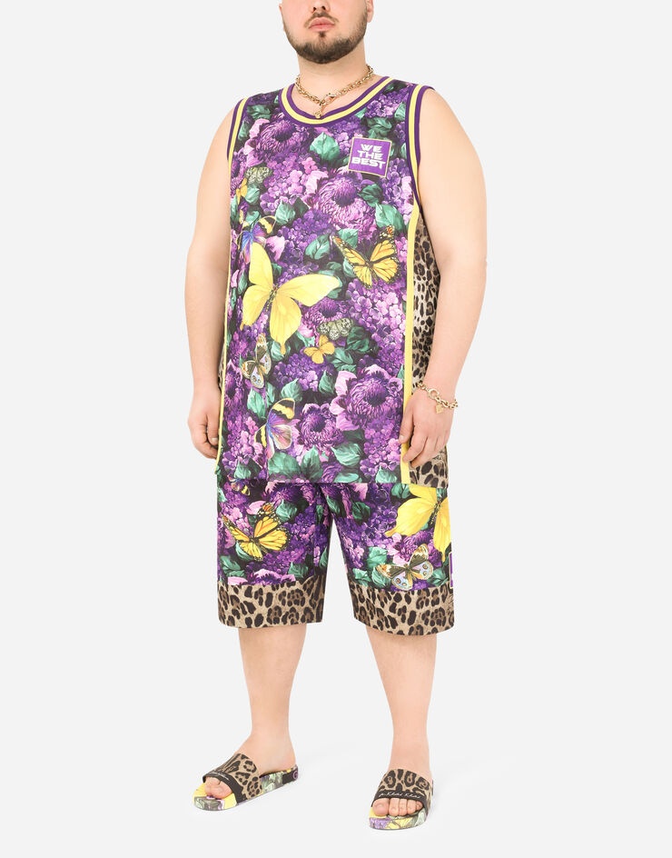 Butterfly-print cotton jersey singlet - 2