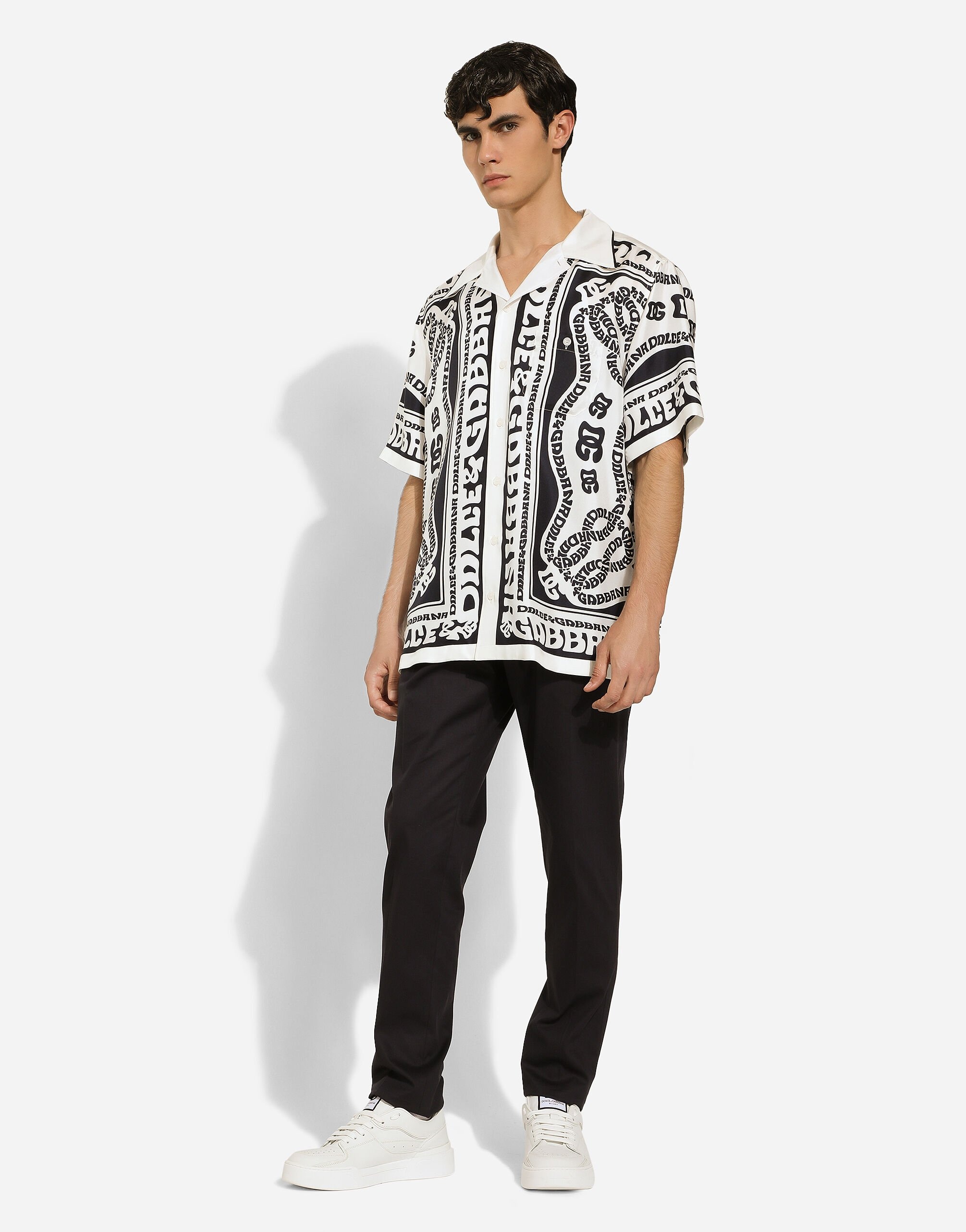 Marina-print silk Hawaii shirt - 2