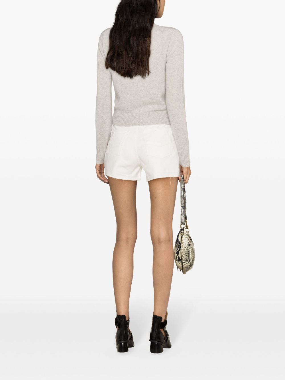 high-rise denim shorts - 4