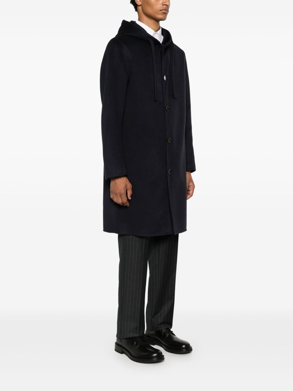 hooded wool coat - 3