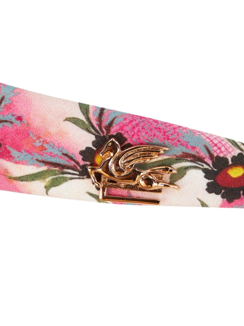 floral-print silk headband - 2