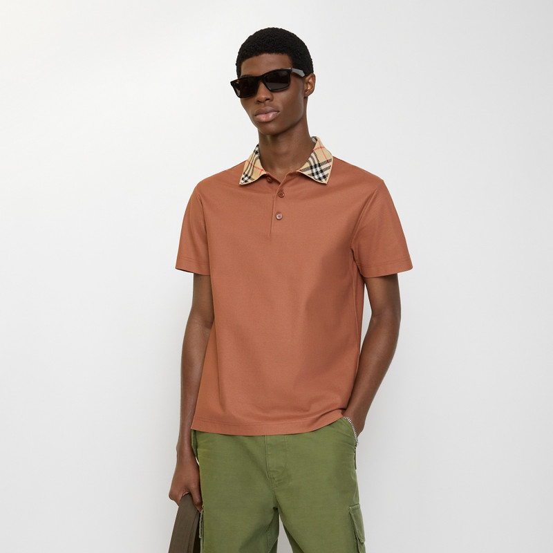 Burberry Check Collar Cotton Polo Shirt outlook