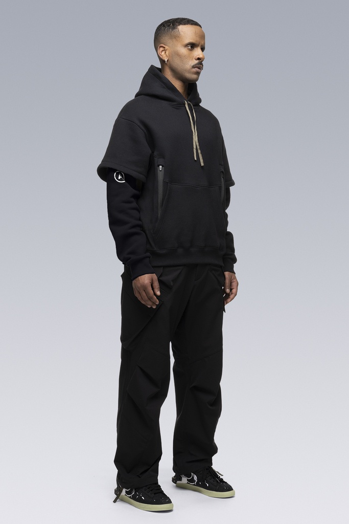 S34-PR Cotton Hooded Sweatshirt Black - 4