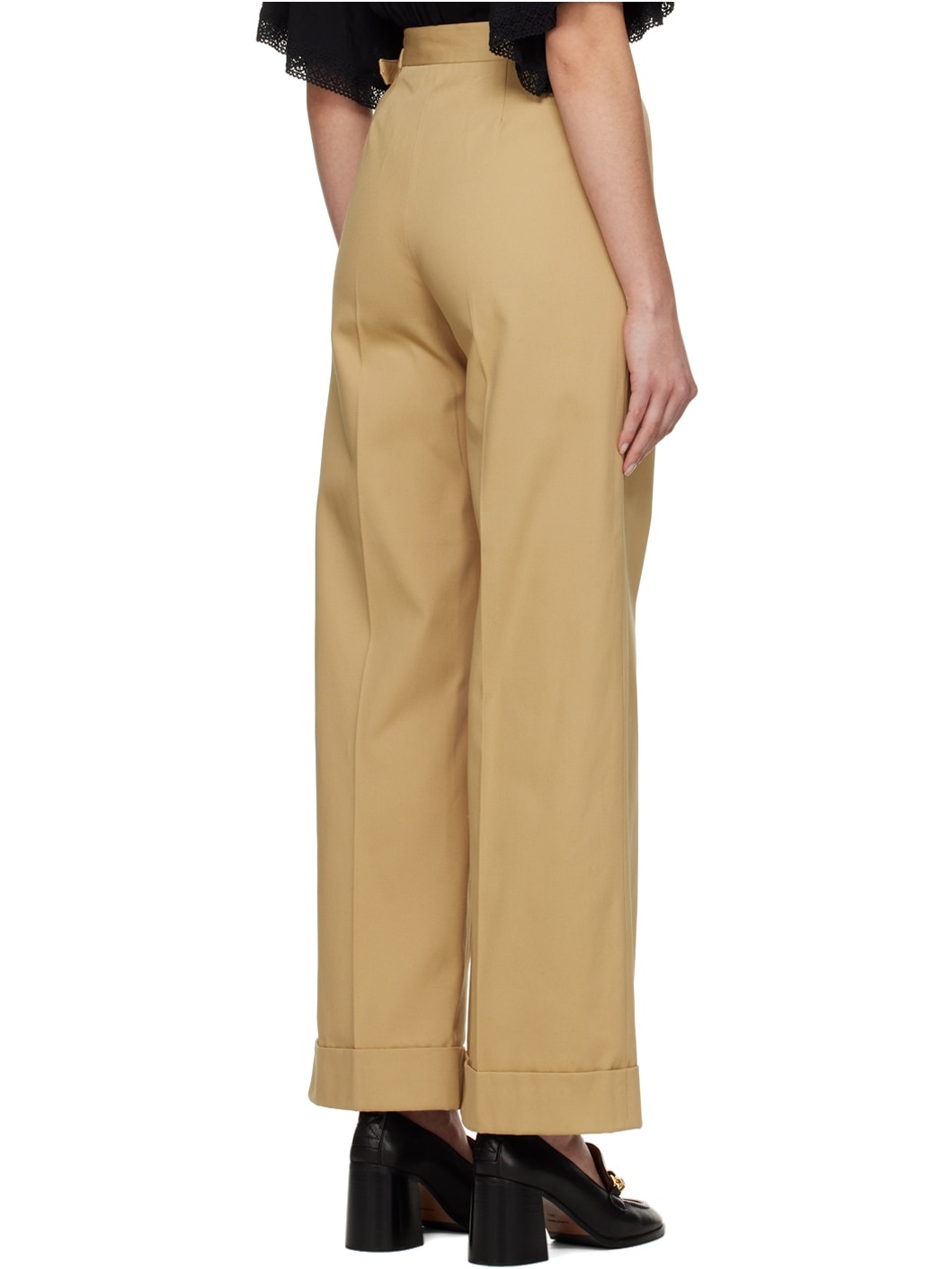 Brown Wide Cuffed Trousers - 3