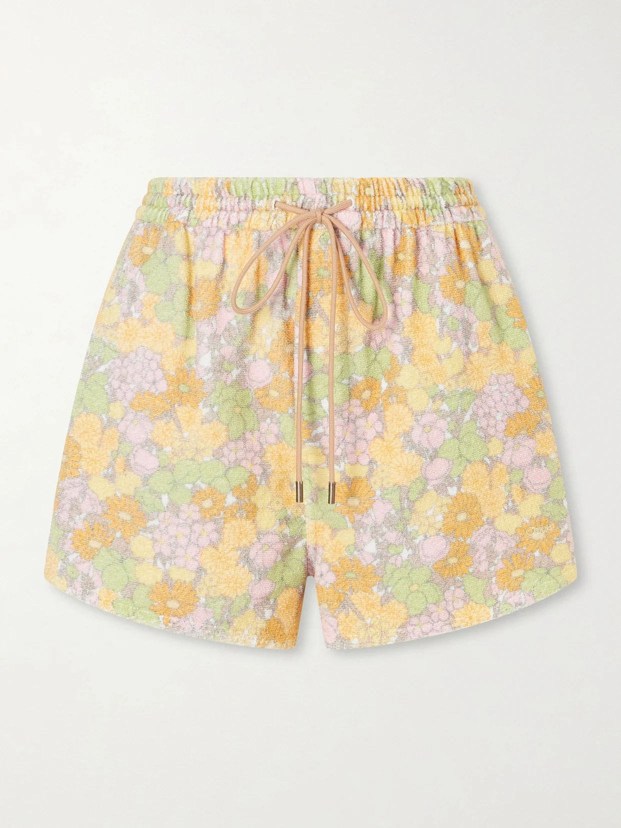 Floral-print Cotton-terry Shorts - 1