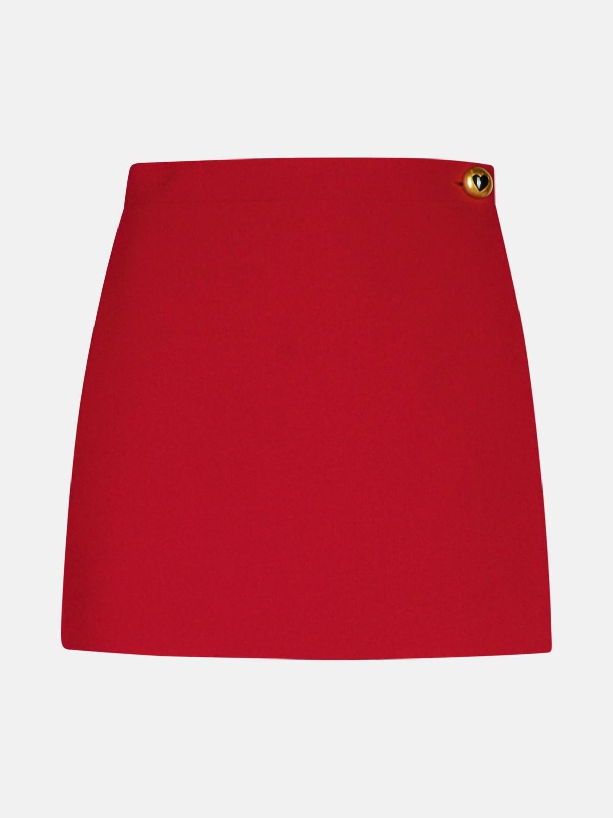 BURGUNDY POLYESTER BLEND SHORTS - 1