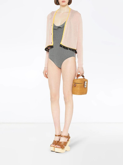 Miu Miu check print swimsuit outlook