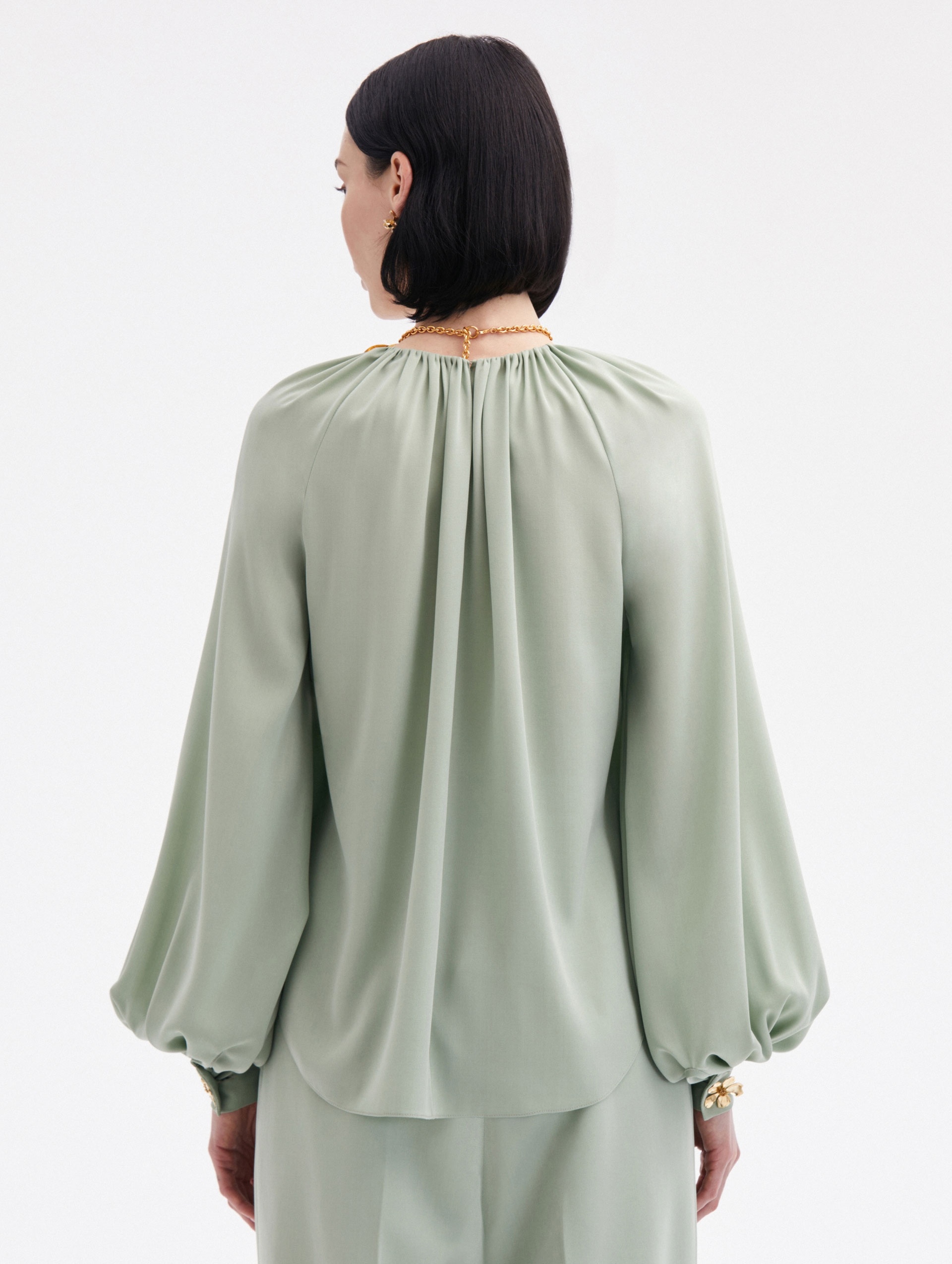 LONG SLEEVE GEORGETTE BLOUSE - 3