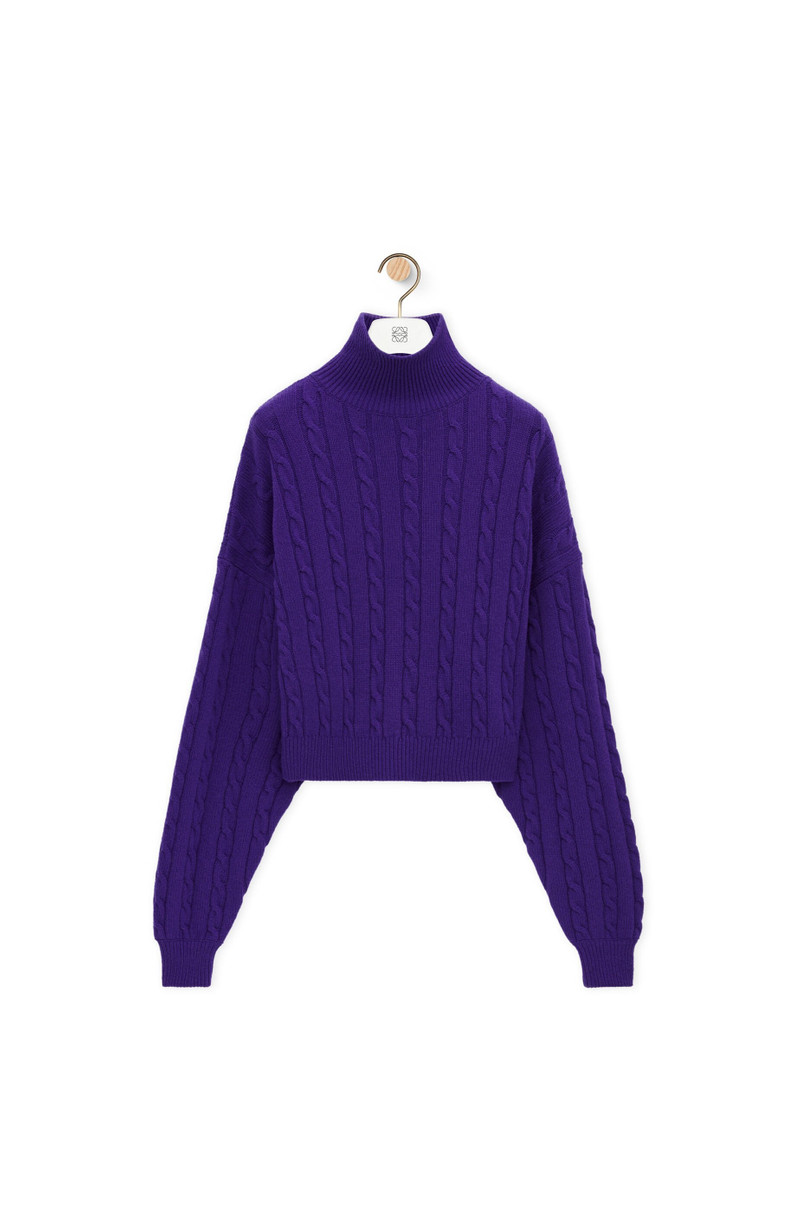 High neck sweater in wool 1