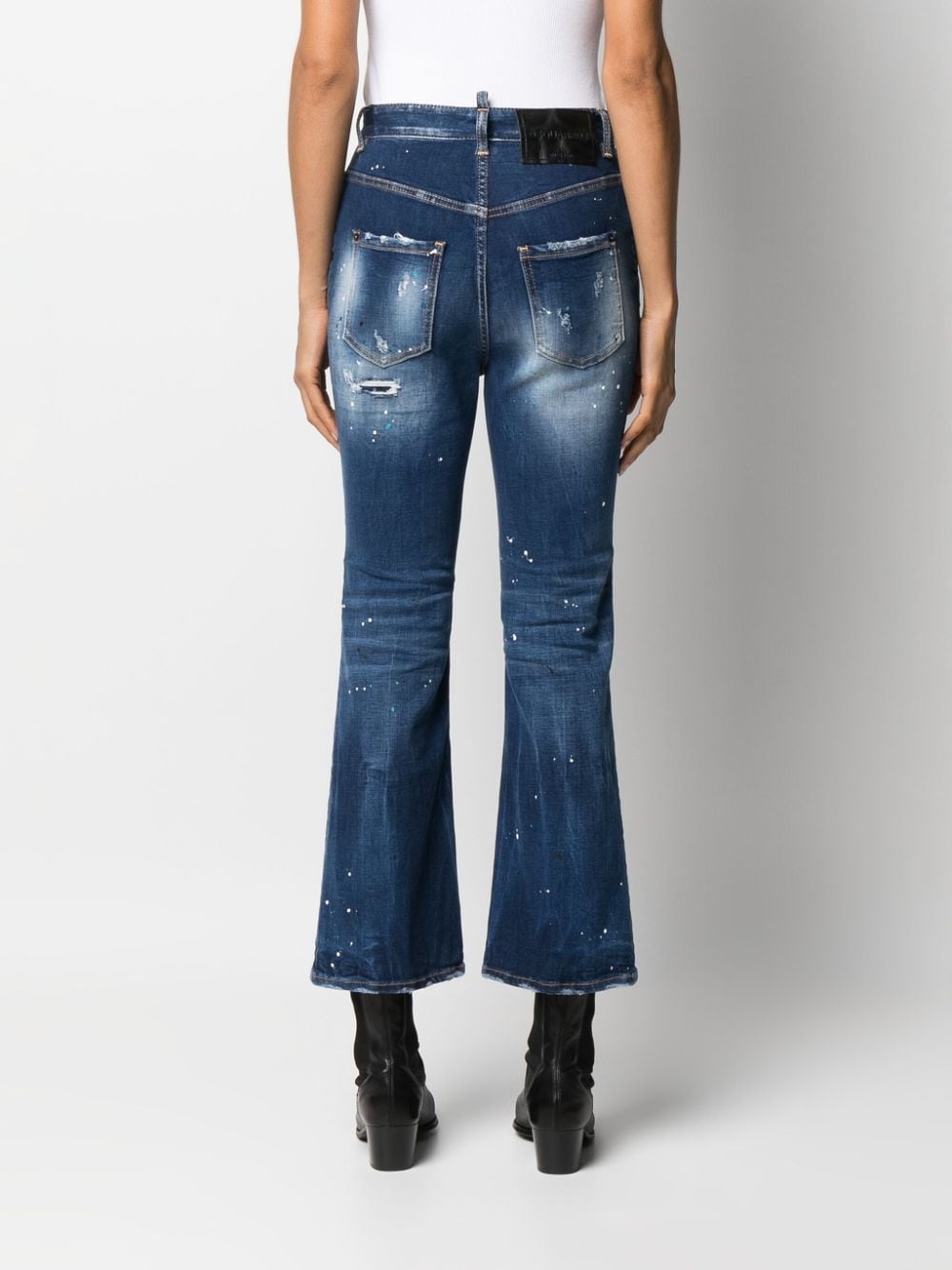 ripped-detail flared jeans - 4
