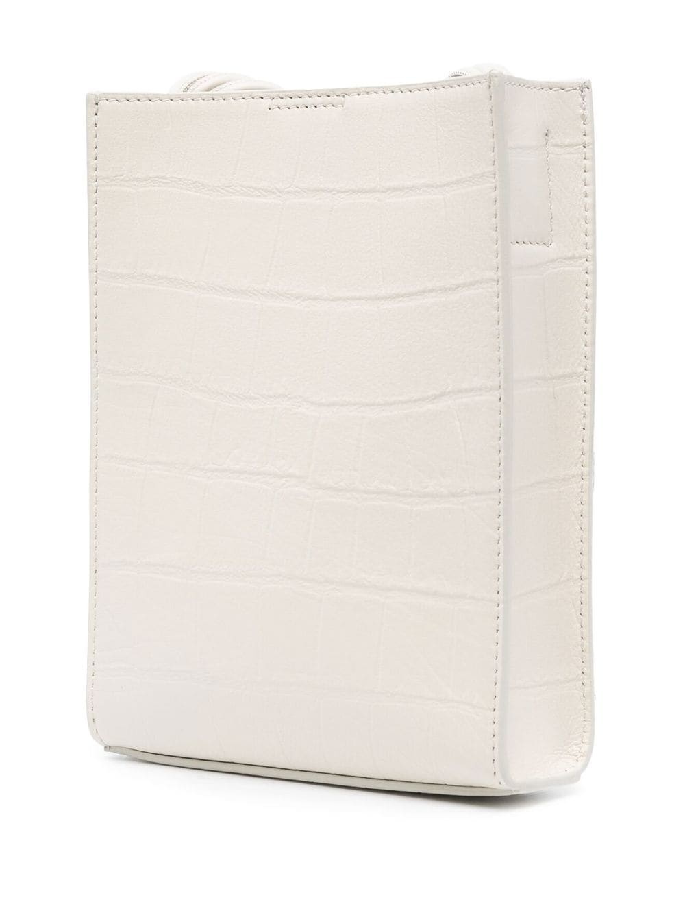 crocodile-effect leather satchel bag - 3