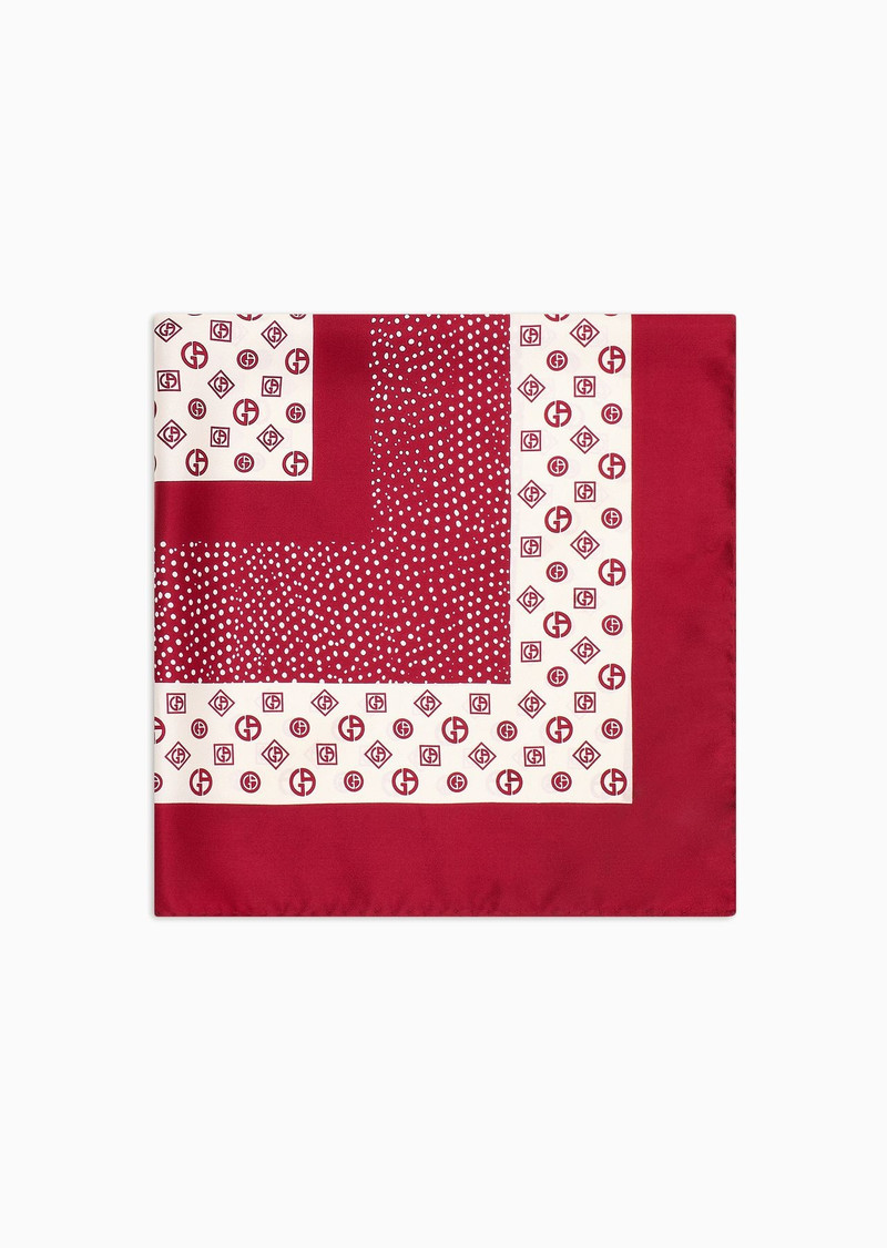 Silk foulard with logo print 1