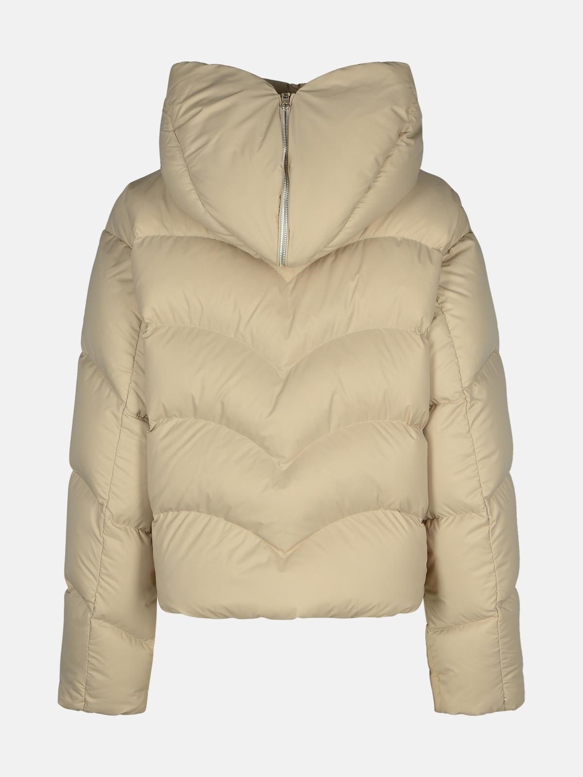 'HUG' BEIGE POLYESTER BLEND DOWN JACKET - 3