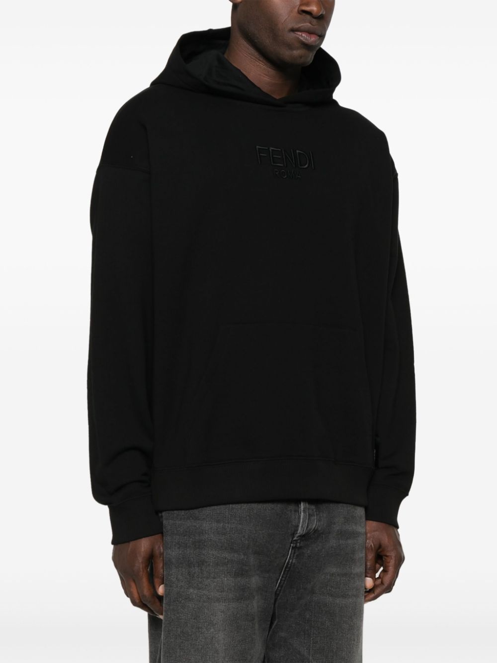 logo-embroidered hoodie - 3